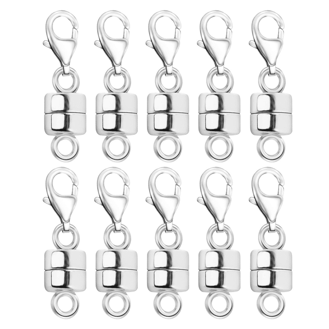 Magnetic Jewelry Clasp with Lobster Claw Lock, Secure Closure for Necklaces & Bracelets, Gold and Silver