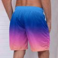 thumbnail image 4 of LOVZFMLL Men's Shorts Quick Dry Gradient Color Swim Trunks Beach Board Shorts with Pockets Bathing Suits Swimwear Blue B L, 4 of 4