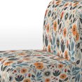 thumbnail image 4 of Designart « Éclat Floral Rétro en Orange et Sarcelle » Fauteuil d'Appoint Rembourré à Motif Floral Orange - Fauteuil de Style Champêtre pour Salon, 4 of 7