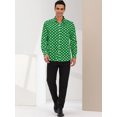 thumbnail image 3 of INSPIRE CHIC Men's Shirt Polka Dots Pattern Point Collar Long Sleeve Button Down Shirt 46 Dark Green, 3 of 6