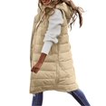 thumbnail image 1 of Warm Winter Jacket Hooded Zip Up Thickened Long Jacket Maxi Parka Coat B M, 1 of 5