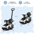 thumbnail image 2 of Gymax 3-in-1 Licensed Lamborghini Ride on Push Car Stroller Sliding Car w/ Sound White, 2 of 9