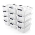 thumbnail image 1 of Costway Lot de 12 Bacs de Rangement Empilables avec Loquet, Bacs, Loquets, Poignées, 1 of 1