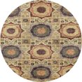thumbnail image 1 of Ahgly Company Tapis d'Intérieur Ronds Abstraits Vert Brunâtre, Tapis de Zone Abstraits, 4 Pieds Rond, 1 of 6