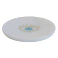 thumbnail image 2 of Benjara BM239875 Marble Tray with Round Shape & Eye Inlaid Accent, White, 2 of 5