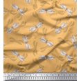 thumbnail image 1 of Soimoi Orange Modal Satin Fabric Shadow & Dragonfly Insect Fabric Prints By Yard 42 Inch Wide, 1 of 3
