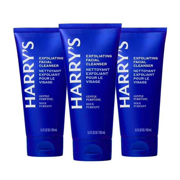 Harry's Exfoliating Facial Cleanser - Deep Cleansing Face Wash for Men - Daily Use Face Wash - Gentle - Volcanic Rock - Removes Impurities - 5.1 oz - 3 Pack