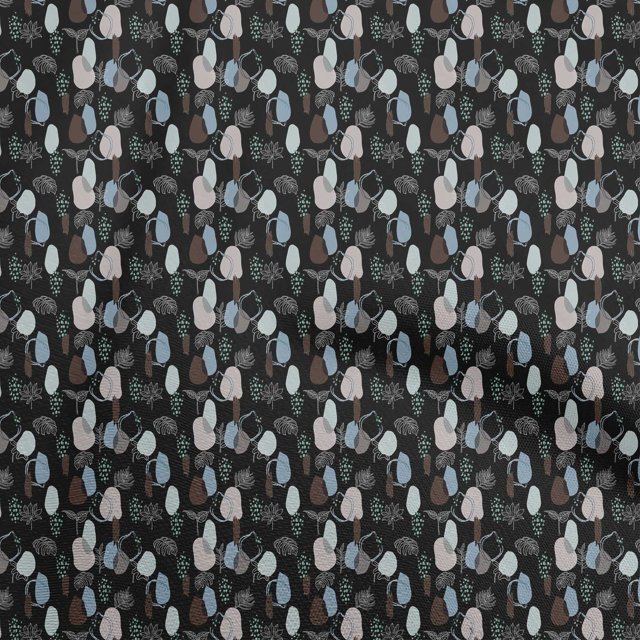 oneOone Silk Tabby Black Fabric Tropical Sewing Craft Projects Fabric Prints By Yard 42 Inch Wide