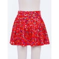 thumbnail image 4 of Lejafay Girls Flared Pleated A-Line Skirts Shiny Metallic Dance Performance Costume Cheerleading Uniform Red XS, 4 of 7