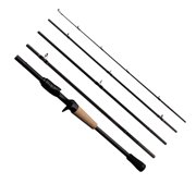 PURELURE SHARPEN Travel Casting Rod 5 Piece, Portable Extra Heavy Fishing Rod 7ft, Carbon Fiber Extra Fast Action Baitcaster Rod for Catfish Big Game Fishing, Cork Handle with EVA, FUJI O-Ring Guide