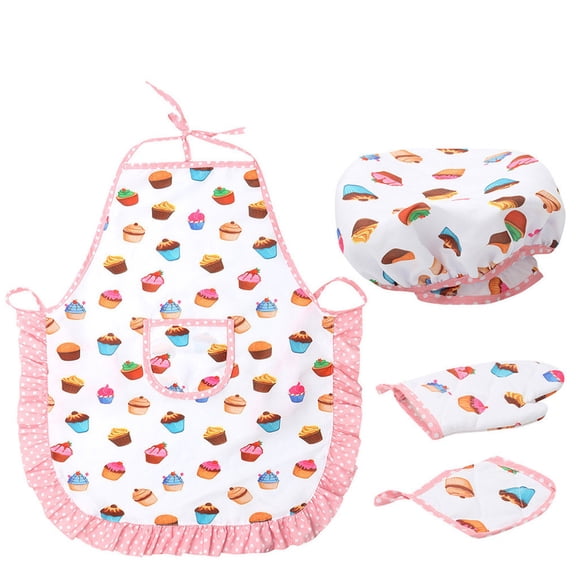 Leutsin K id Apron and Chef Hat Set,Children Cooking Baking Set Kits Role Play Chef Toy,K id Cooking Toys,K id Cooking Chef Costume Set Gift For,Birthday Xmas Gifts for K ids Stocking Stuffer