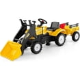 thumbnail image 1 of OLAKIDS Excavatrice à Chevaucher pour Enfants, Voiture à Pédales Bulldozer avec Godet à Commande Manuelle, Remorque de Chargement Détachable, Pelle, Râteau, 6 Roues, Klaxon, Tracteur de Construction pour Tout-Petits 3+, 1 of 9