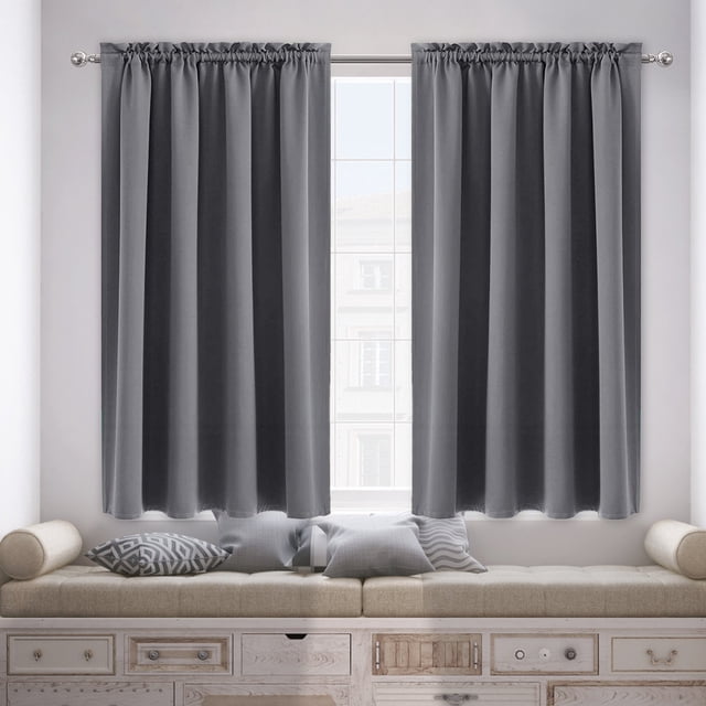 Avdolw Silk Curtains - Heat Insulating, Energy Saving, Darkening & Noise Reducing for Bedroom/Kitchen, Easy Install