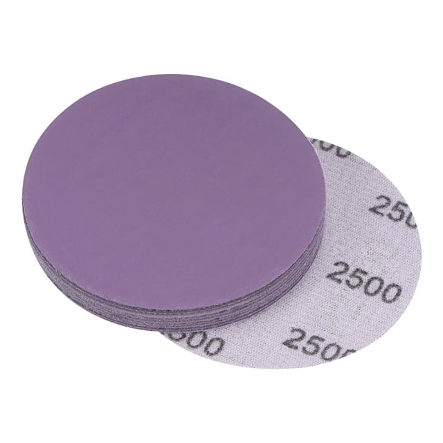 Unique Bargains 10 Pack 3-Inch Purple Sanding Discs 2500 Grits Hook & Loop Professional Aluminum Oxide Sandpaper
