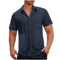 thumbnail image 1 of Admvng Chemises pour Hommes Décontractées Col Rabattu Boutonné Manches Courtes avec Poche P-3TG, 1 of 6