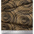 thumbnail image 3 of Soimoi Brown Poly Georgette Fabric Spiral & Geometric Print Sewing Fabric Yard 52 Inch Wide, 3 of 3
