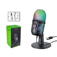 thumbnail image 1 of Microphone de Jeu USB pour PC, Micro à Condensateur Programmable avec Lumière RVB, Silencieux, Gain, Surveillance, Contrôle du Volume pour Diffusion, Balado, Twitch, YouTube, Discord, Ordinateur, Mac, PS5, DM30 (Noir), 1 of 9