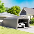 thumbnail image 3 of Outsunny 12' x 20' Garage Carport with Ventilation Windows, Grey, 3 of 10