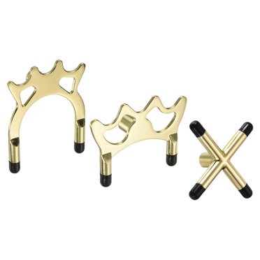 Unique Bargains Tête de Pont de Billard Bâton de Queue de Piscine Accessoires de Pont de Billard avec Manches en Caoutchouc Ton Or 3 en 1