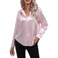 thumbnail image 2 of Innerwin Shirts Long Sleeve Ladies Tunic Tops Office Button Down Soft Blouse Pink L, 2 of 4