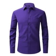 thumbnail image 1 of zanvin Chemises Habillées pour Hommes à Manches Longues, Chemises Infroissables Coupe Régulière à Boutons, Chemises de Bureau Formelles, Violet, P, 1 of 3