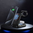 thumbnail image 2 of Smart Watch for android Phones Multifunctional Foldable Wireless Charger for android and Ios Smart Phones Watches Earphones 3 in 1 Magnetic 15W Wireless Fast Charger with Led Light, 2 of 9