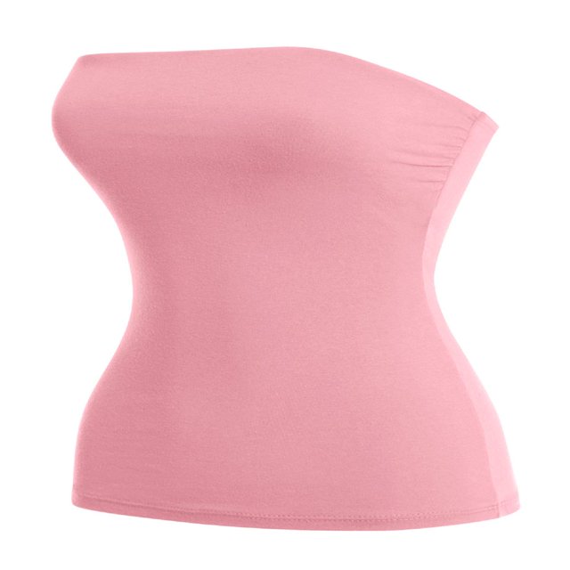 CHUANK Haut Bandeau Long Tube Basique Uni Extensible en Coton pour Femmes, Lot de 2