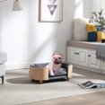 thumbnail image 1 of KOSSMAI Nature Solid Wood Velvet Padding Rocky Natural Wood 27 Inch Long Small Pet Bed Sofa, 1 of 5