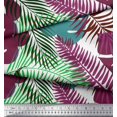 thumbnail image 2 of Soimoi Purple Rayon Fabric Tropical Leaves Printed Fabric 1 Yard 56 Inch Wide, 2 of 5