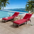 thumbnail image 1 of Gaderth Set of 2 Patio Chaise Lounge Chairs, Rattan Folding Outdoor Recliners with 5-Position Backrest, Cushions, Pillows and Wheels for Poolside, Deck, Porch, Backyard, 1 of 7