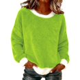 thumbnail image 1 of Chandails d'Automne et d'Hiver Grande Taille pour Femmes, Chandail à Capuchon à Col Rond en Flanelle Uni à la Mode et Décontracté pour Femmes, Chandails à Capuchon Amusants, 1 of 4