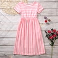 thumbnail image 3 of B91xZ Robe Midi pour Filles à Manches Courtes, Robe Habillée de Vacances, Rose 11-12 Ans, 3 of 4