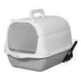 thumbnail image 2 of lionlar Hooded Cat Litter Box Fully Enclosed Cat Toilet Portable with Front Door Kitten Handheld Gray, 2 of 9