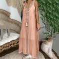 thumbnail image 4 of Fankiway Robe Longue Maxi pour Femmes Grande Taille à Col en V Sans Manches de Plage Ample en Dentelle Patchwork Robe Maxi Robes d'Été de Plage pour Femmes Grande Taille Robes pour Femmes, 4 of 7