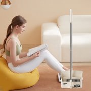 TopLLC Brooms And Dustpan Set Double-layer Scraper Foldable Dustpan Non-stick Hair Dustpan Sweeping Brooms 180-degree Rotatable Brooms For Vertical Storage Broom and garbage shovel