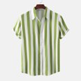 thumbnail image 2 of TopLLC Polos pour Hommes à Rayures à Manches Courtes Style Hawaïen Tropical Coupe Régulière Chemises en Coton à Boutons, 2 of 8