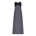 thumbnail image 3 of Robes à Encolure Croisée pour Femmes Sans Manches à Blocs de Couleur Robes Maxi Amples Décontractées de Vacances Longue Robe Gris, G, 3 of 7