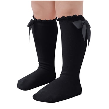 FAIWAD Chaussettes Hautes Jusqu'aux Genoux pour Bébés Filles en Coton, Bas Tube à Volants, Nourrisson Tout-Petit, Mignonnes, Quotidiennes, Longues