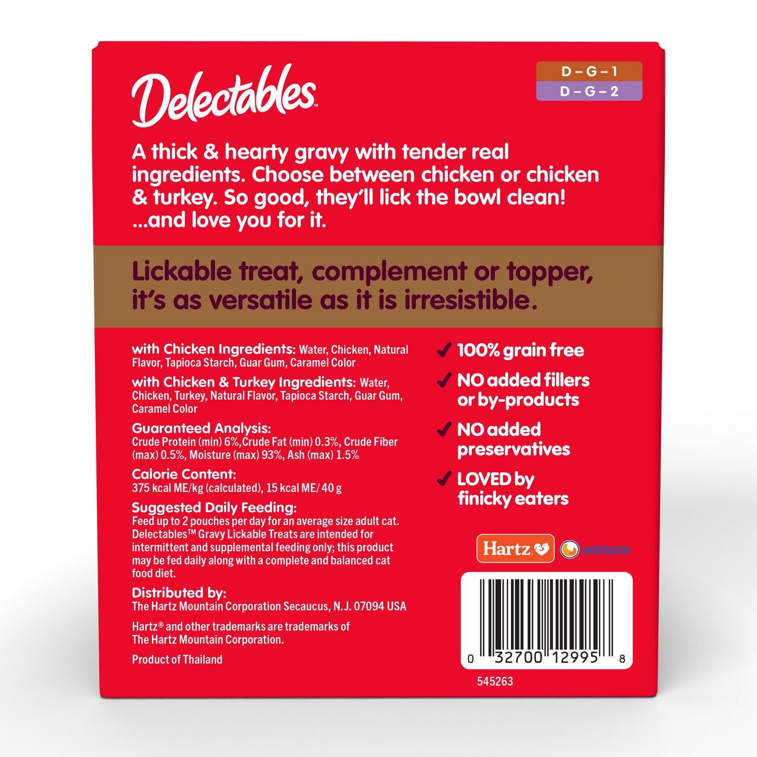 Delectables Sauce Sans Fruits de Mer Poulet, Poulet & Dinde Lot de 12 Gâteries à Lécher pour Chats