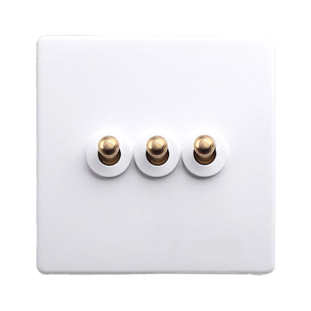 ziyahi Switch Wall Button Socket Lever Toggle Control White Improvement Antique Household Brass Light Panel Accessory Supply Connector 3