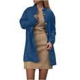 thumbnail image 4 of Yuyuzo Manteau pour Femmes Mi-Long à Col Montant Vestes Blazer d'Affaires Décontractées Automne Hiver Pardessus Uni avec Poches, 4 of 7