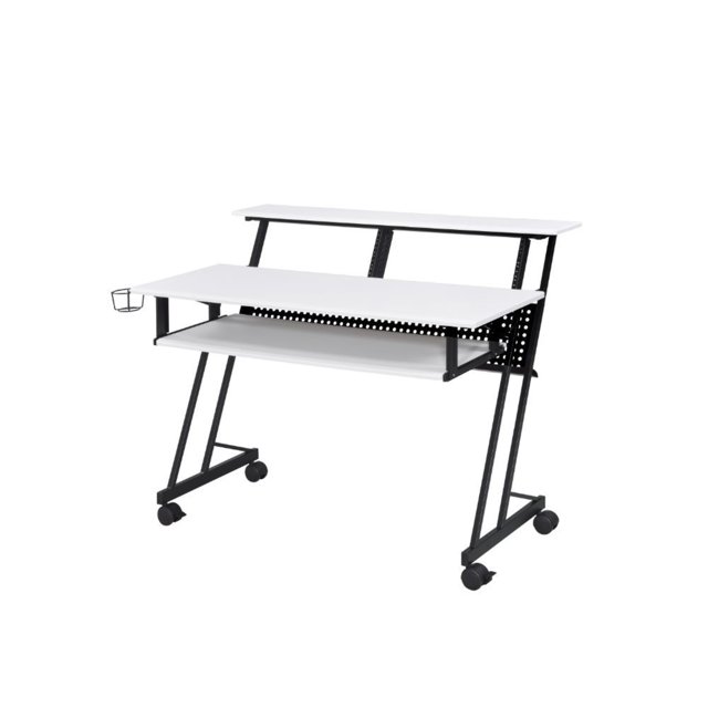 Meubles Acme 92902-VV Ergode Musique Studio Bureau Blanc & Noir
