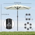 thumbnail image 3 of Outsunny Parasol de Patio, Parasol Extérieur avec 6 Baleines, Blanc Crème, 3 of 10