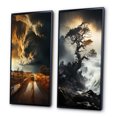 thumbnail image 3 of Designart "Storm Raging SPIRAL I" Storms Framed Wall Art Set Of 2 - Grey Landscapes Gallery Wall Frame Set For Home Decor, 3 of 6