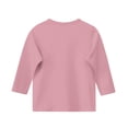 thumbnail image 4 of 2025 Chemises à Manches 3/4 pour Filles Mode Couleur Unie Col Rond Hauts Chemises Décontractées Rose, 4 of 6