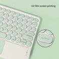 thumbnail image 4 of TIMIFIS Clavier Bluetooth Clavier Bluetooth Clavier à Cap Rond Clavier Portable Mini Clavier Sans Fil BT avec Pavé Tactile pour Android Windows PC Tablette - Été, 4 of 5