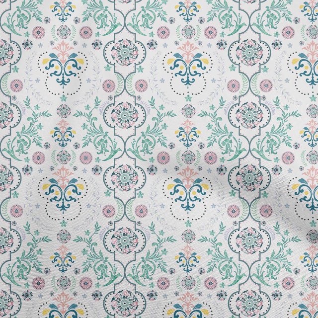 oneOone Polyester Lycra Teal Green Fabric Block Sewing Craft Projects Fabric Prints By Yard 56 Inch Wide