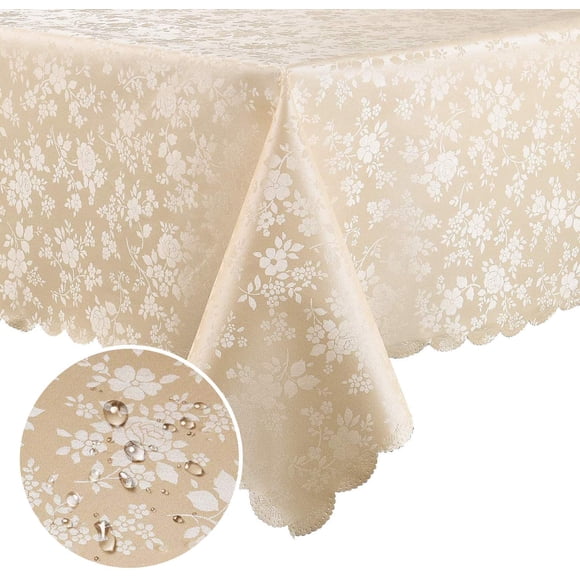 Nappe en Vinyle Imperméable, Nappe Rectangulaire Robuste, Nappe Essuyable pour Cuisine et Salle à Manger
