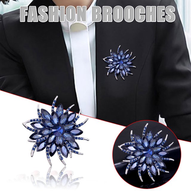 TopLLC Earrings Three Colors Gold Plated Rhinestone Crystal Bouquet Flower Scarf Pin & Brooch A Brooch