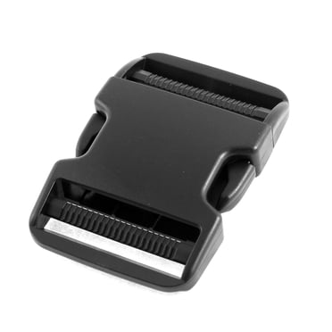 Boucle de libération latérale en plastique noir unique pour sangle de 2 pouces